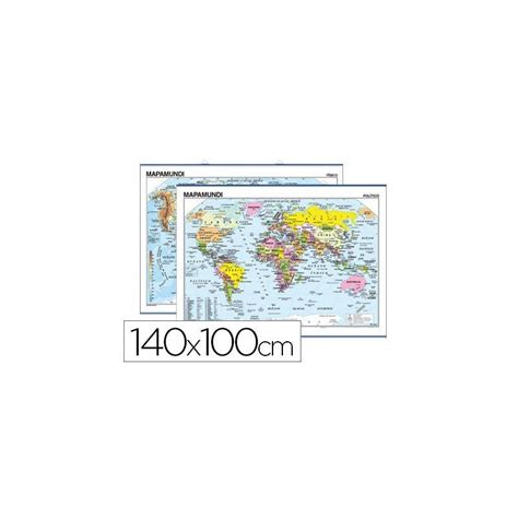 Mapa Mural Del Planisferio Fisico Politico 04914