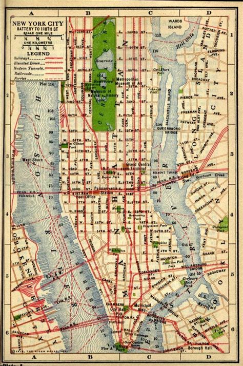 Old Manhattan Map Map Of Old Manhattan New York Usa