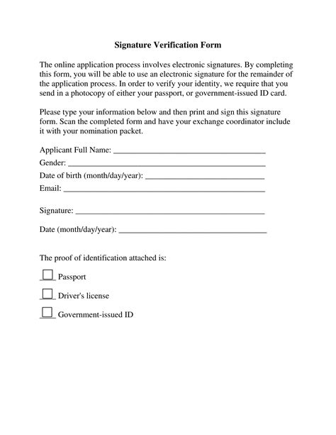 Signature Authorization Form Template