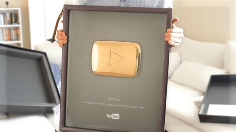 The Gold Play Button Came NEW DESIGN YouTube