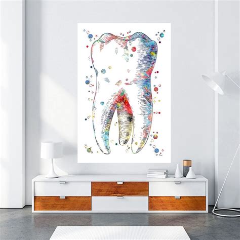 Molar Anatomy Art Print Molar Tooth Watercolor Stomatology Etsy