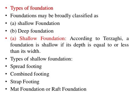 Shallow foundation and deep foundation. Foundation types