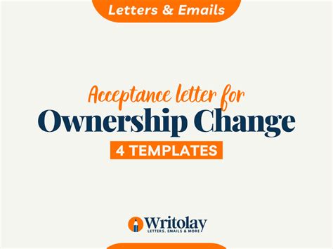 Ownership Change Acceptance Letter 4 Templates Writolay