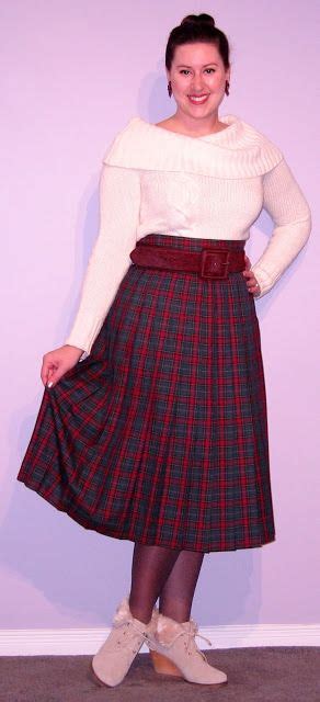 Couture Du Jour By Mimi Pleated Plaid Waist Skirt Midi Skirt High