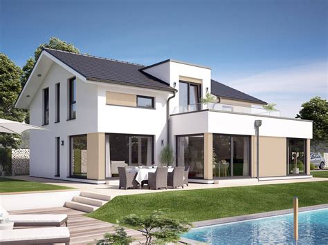Beim preis für das haus unterscheiden sich die preise zwischen schlüsselfertig, zur ausstattung fertig und ausbauhaus. Einfamilienhaus FANTASTIC 163 V4 - Bien-Zenker in 2020 ...