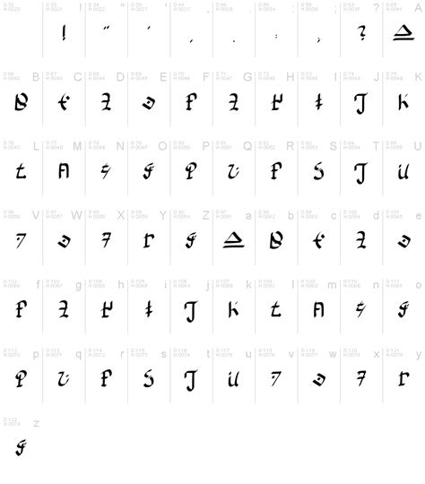 Hylian Alphabet Regular Font