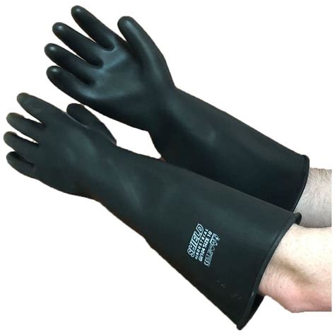 Shield Extra Long 16 Inch Heavy Duty Rubber Gauntlets Gloves Chemical