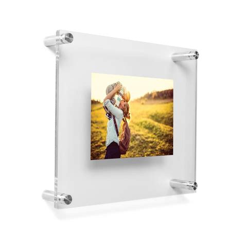 Wexel Art Modern Clear Acrylic Floating Frame With Silver Hardware