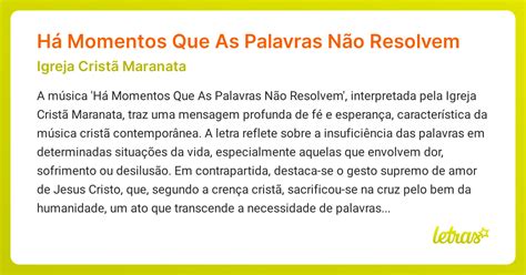 Há Momentos Que As Palavras Não Resolvem