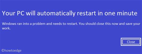 Fix Your Pc Will Automatically Restart In One Minute Error