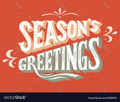 Seasons Greetings Hand Lettering Royalty Free Vector Image