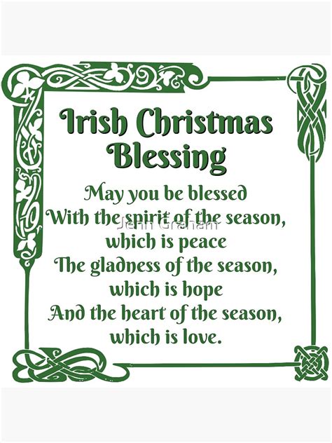 Irish Christmas Blessing Poster By Jennstuff Redbubble