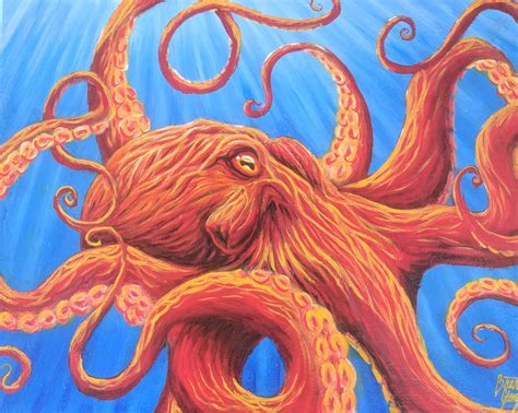Giant Pacific Octopus Acrylic On Canvas Spent Two Weeks On This R