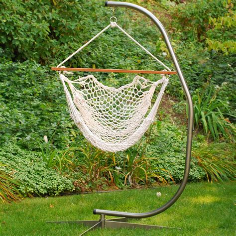 Asteroutdoor macrame hammock chair cotton rope swing for indoor or outdoor use, beige. Algoma Rope Hammock Chair - Yard Envy