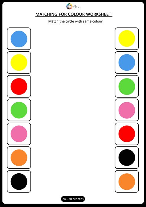 Matching Color Worksheet For Kids 24 30 Months Free Preschool