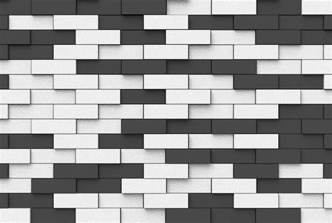 Premium Photo Modern Random Black And White Brick Blocks Wall Texture