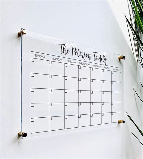 Personlized Acrylic Calendar For Wall 1801 And Co