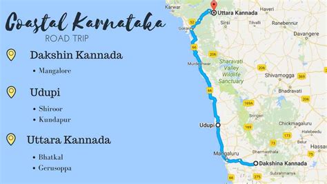 Tourist Attraction Karnataka Tourist Places Map With Distance