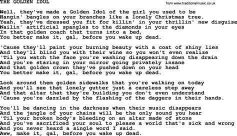Kris Kristofferson Song The Golden Idol Txt Lyrics And Chords