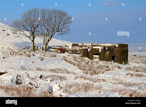 Top Withens On The Pennine Way In Winter Snow On Haworth Moor Haworth
