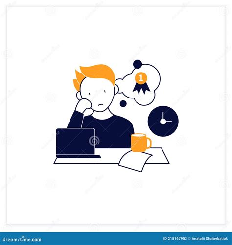 Procrastinator Dreamer Flat Icon Stock Vector - Illustration of sitting