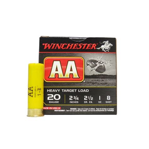 Winchester Aa Heavy Target Load 20 Ga 2 34 1 Oz 8 Shot Aah208