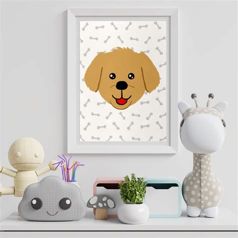 Puppy Dog Wall Art Printable Animal Wall Art Baby Room Etsy