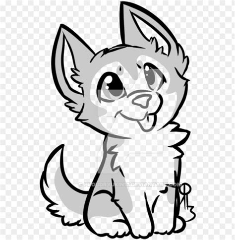 Free Download Hd Png Chibi Husky Lines Commission By Proudryukin13 On