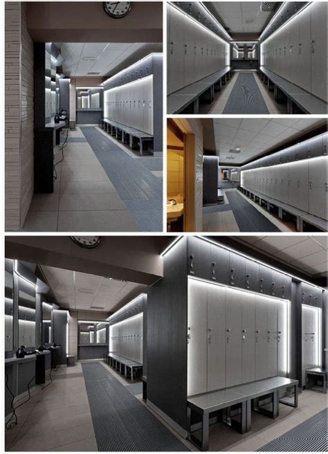 Modern Locker Room With Sophisticated Lighting Gym