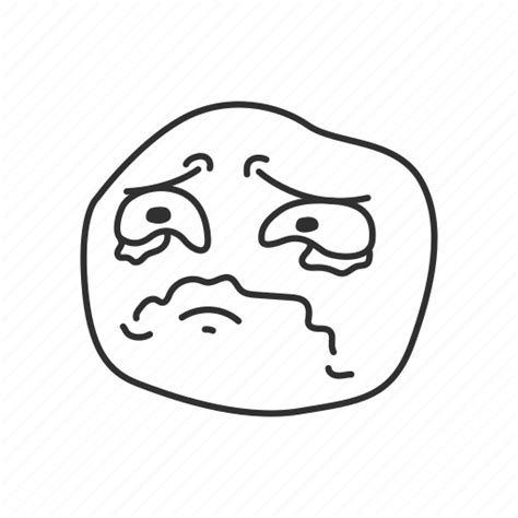 Crying Derp Emotion Funny Meme Sad Sad Face Icon