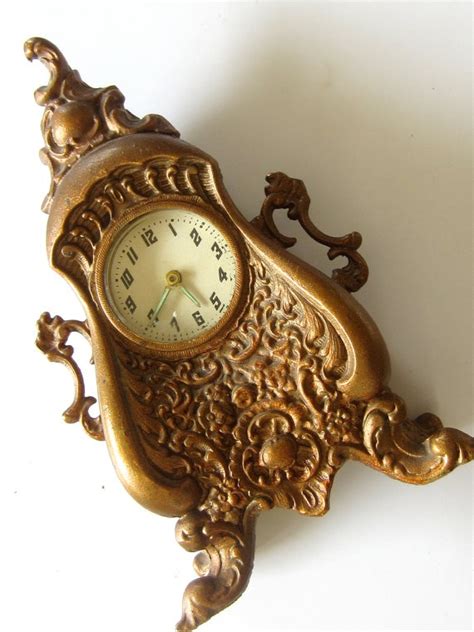 Vintage Ornate Clock Etsy Clock Painted Bronze Ornate