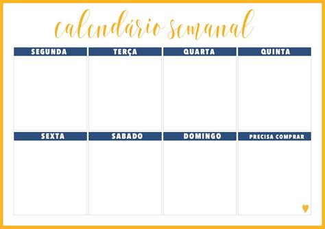 Calendario Semanal Template