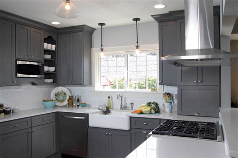 Beautiful thunder white granite worktops and matching island pairs. Kitchen Fun with Storm Gray - Transitional - Kitchen ...