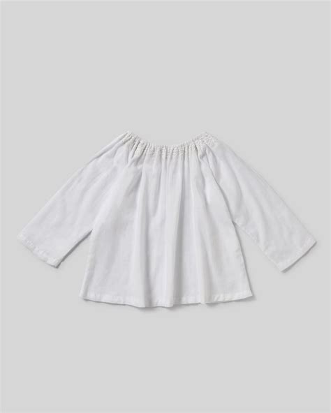 Embroidered White Smock Top