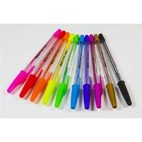 10 Pure Neon Color Stick Pen Bazic Products Bazic Products