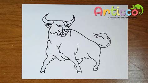 How To Draw A Bull Step By Step For Kids Youtube