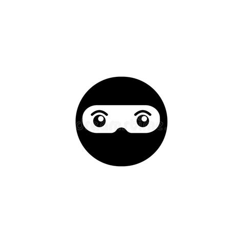 Cute Ninja Head Logo Concept Black Ninja Design Template Superhero