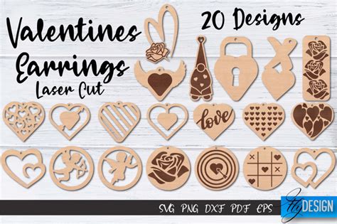 Valentines Earrings Laser Cut Svg Earrings Svg Design Cnc Files By