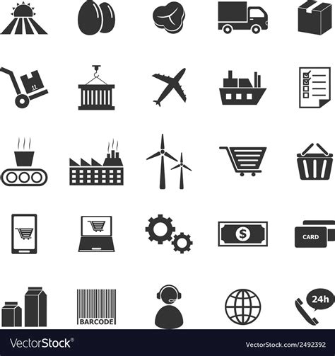 Supply Chain Icons On White Background Royalty Free Vector