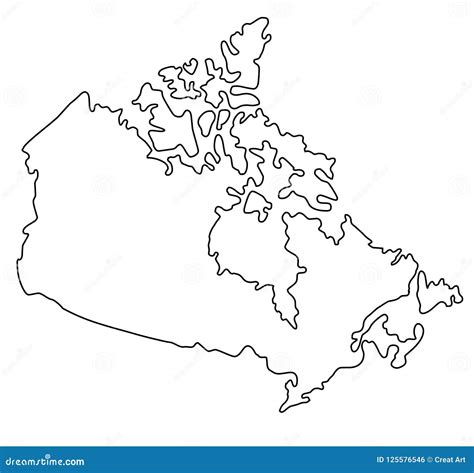 Canada Outline Map Vector Illustration Stock Vector Illustration Of