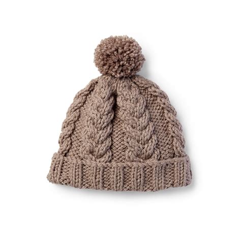 Bernat Cozy Cable Knit Hat Pattern | Yarnspirations