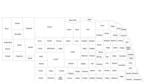 Nebraska County Map State And County Maps Of Nebraska Anideallength