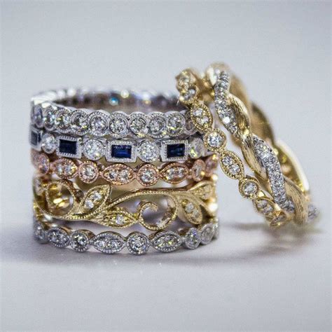 Stackable Rings Stackable Rings Diamond Platinum Bands Ring Planning