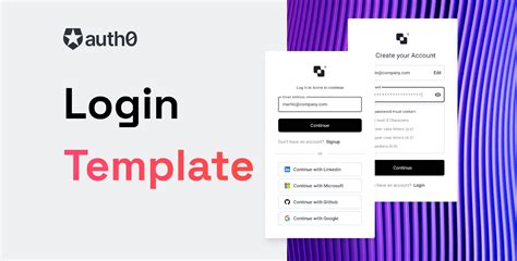 Auth0 Login And Account Creation Template Figma Community