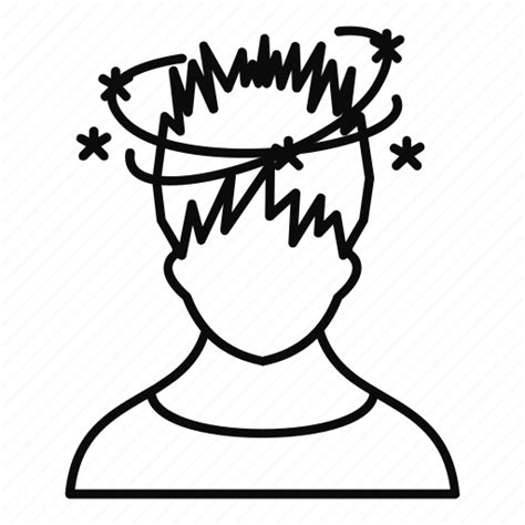 Dizziness Line Man Outline People Stress Stressed Icon Download