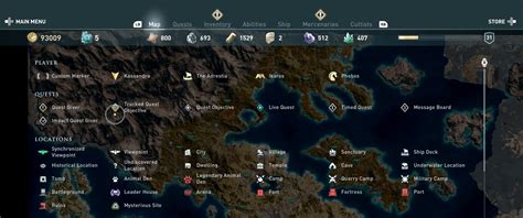 Assassin S Creed Odyssey Map Guide How Big Is The Map Legend Icons