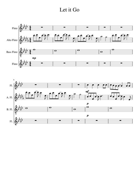 Let It Go Flute Choir Sheet Music For Flute Download Free