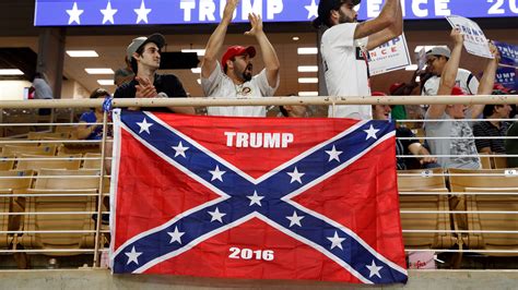 At A Donald Trump Rally A Confederate Flag Goes Up And Quickly Comes