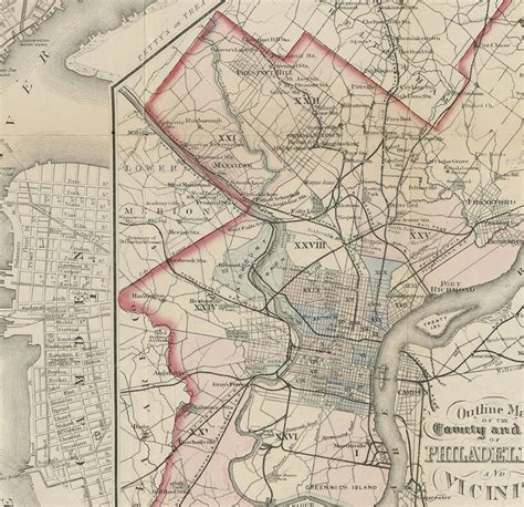 Street Map Of Philadelphia Pennsylvania Pa 1883 Ow Gray And Etsy