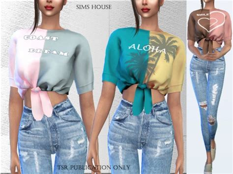 The Sims Resource Two Tone T Shirt By Sims House Sims 4 Downloads